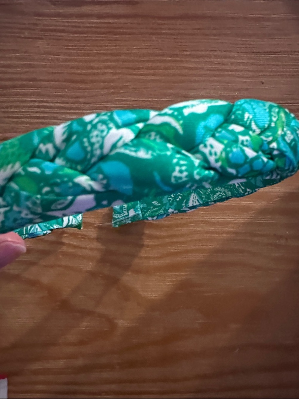 Lilly Pulitzer Teal Green Floral Braided Headband - Picture 3 of 4
